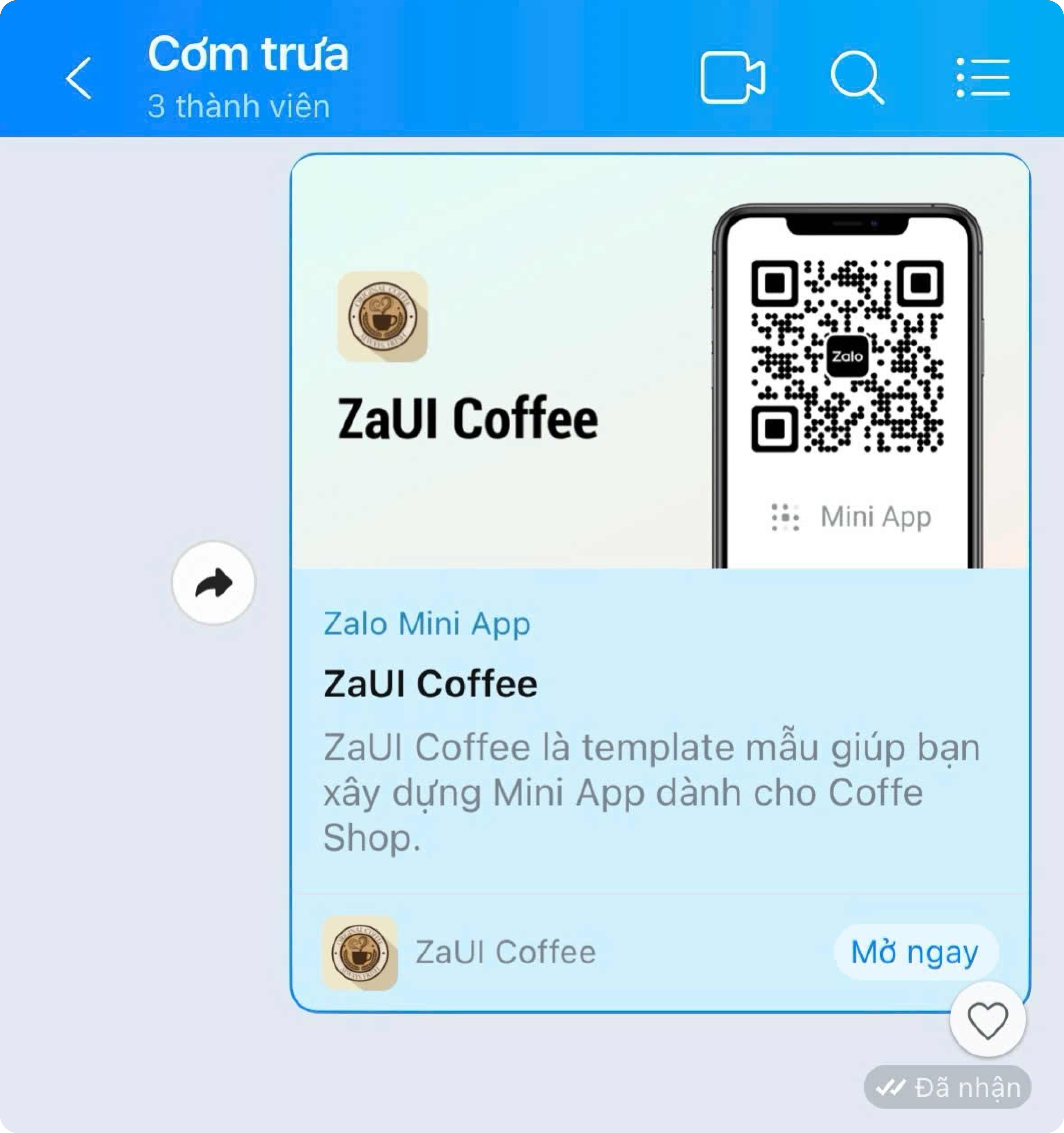 Truy cập Mini App qua tin nhắn